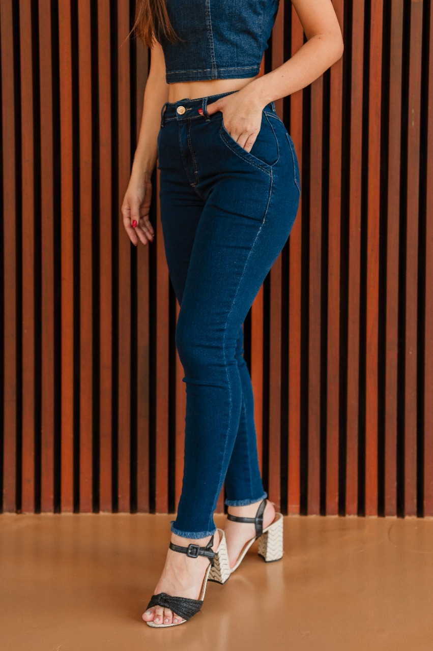 Calça lana bolso faca - Cropped Paula