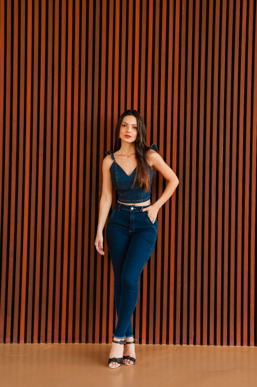 Calça lana bolso faca - Cropped Paula